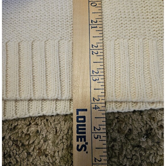 Natural Reflections Sweater Women's Sm Creme Shawl Neck 3 Button Front Pullover - Picture 6 of 7